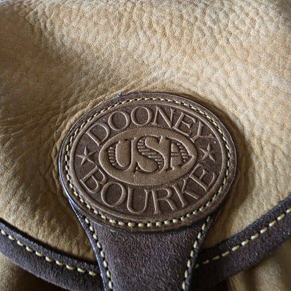 Vintage Dooney & Bourke Nubuc Suede Backpack USA Tassel AWL Tan Leather - Picture 4 of 16